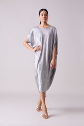 Aurelia Dress - Textured Metallic Silver